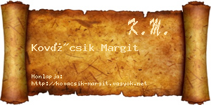 Kovácsik Margit névjegykártya