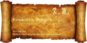 Kovácsik Margit névjegykártya
