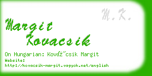 margit kovacsik business card